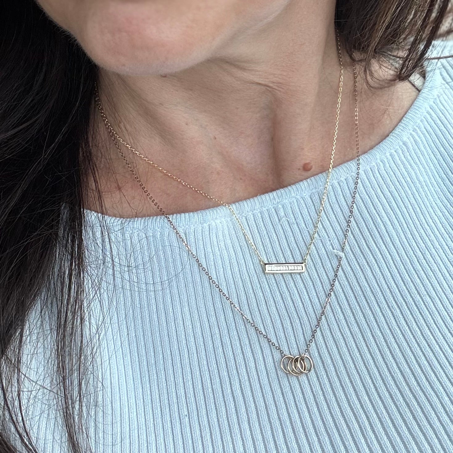 Mini Bar Necklace with Cubic Zirconia