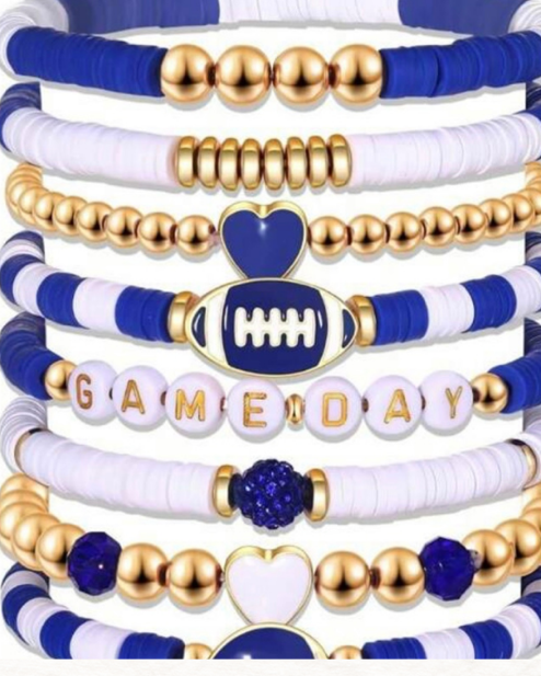 Beaded bracelets - game day/name
