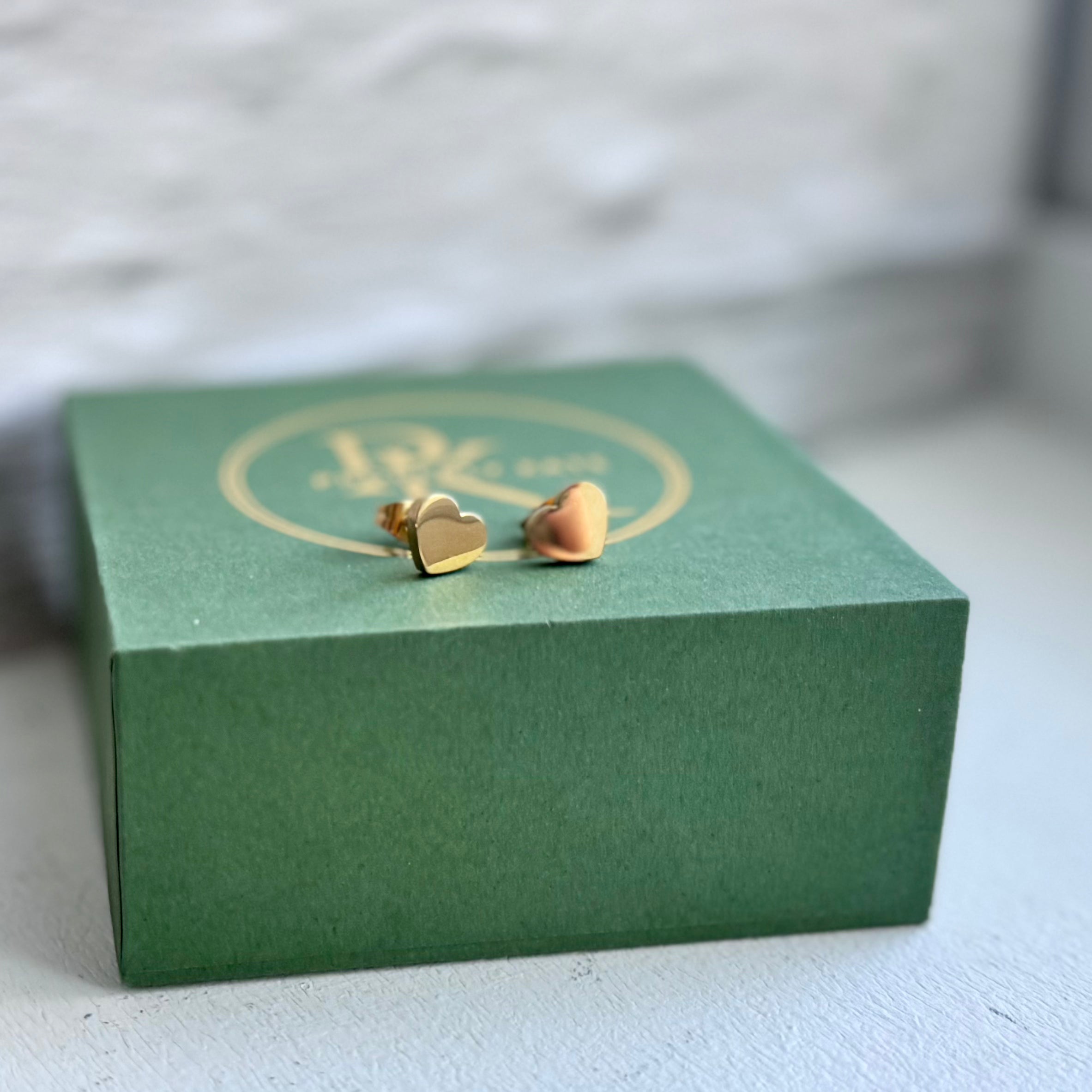 Gold Heart post earrings