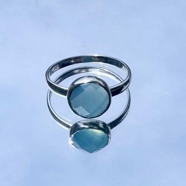 Blue Chalcedony Solitaire