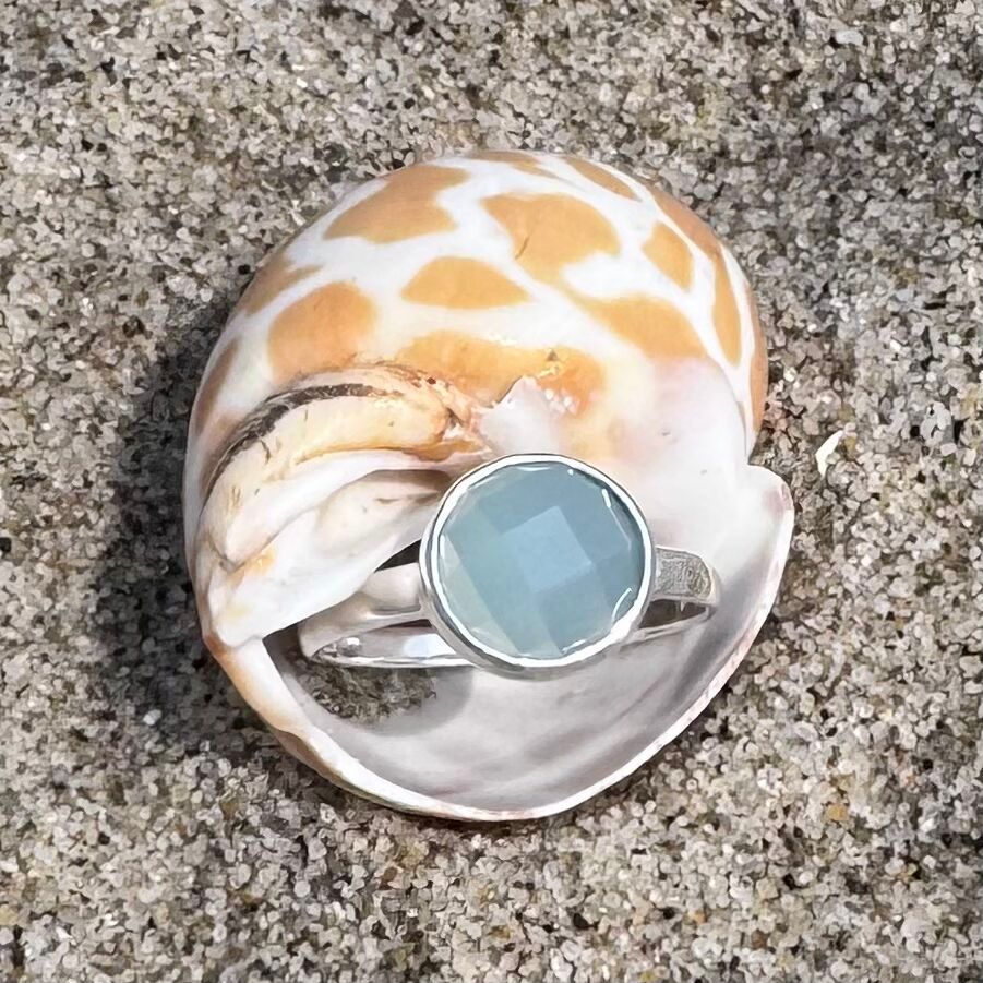 Blue Chalcedony Solitaire