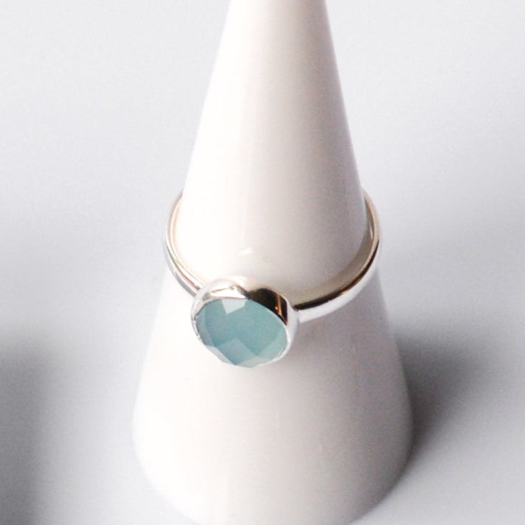 Blue Chalcedony Solitaire