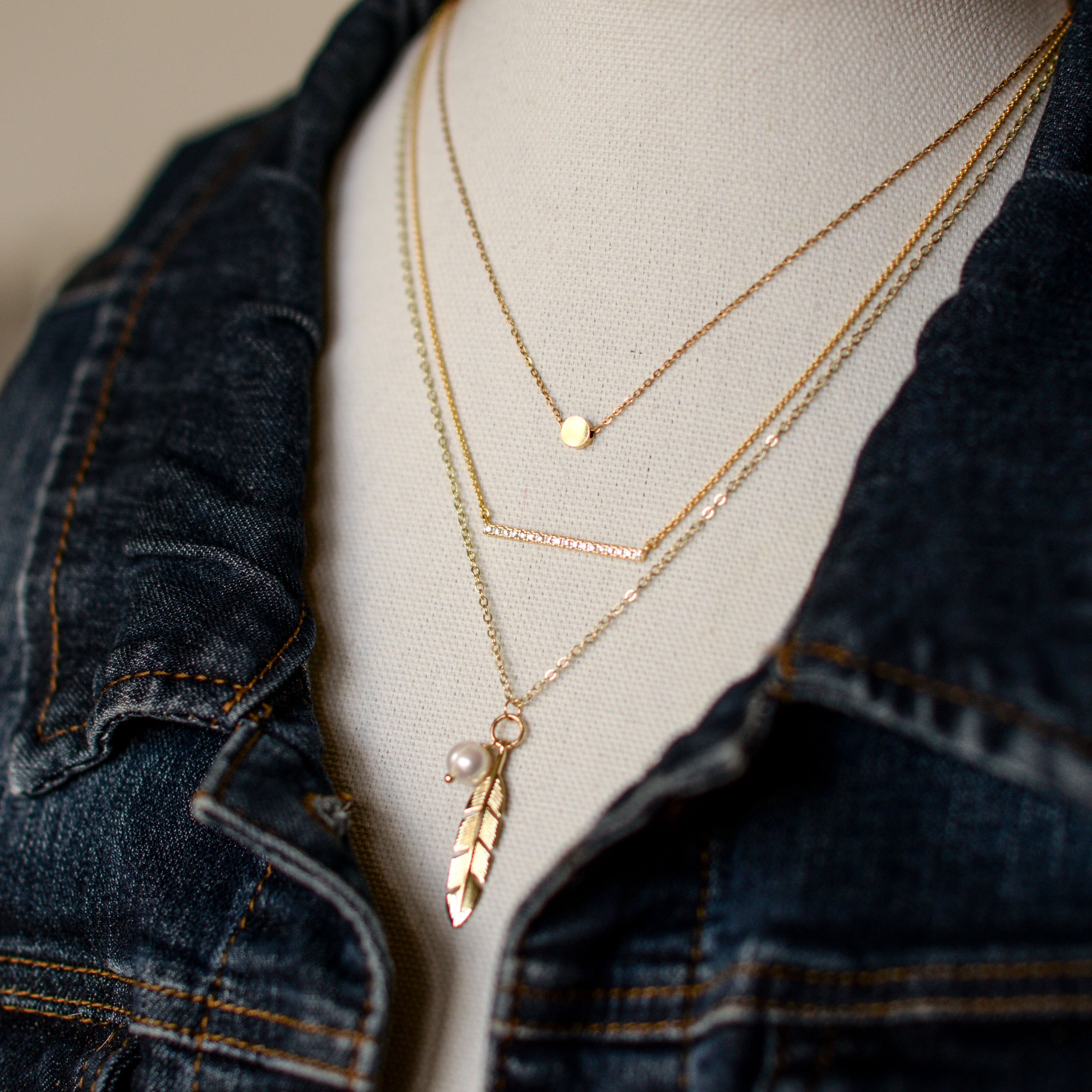 Raise the Bar Necklace with Cubic Zirconia