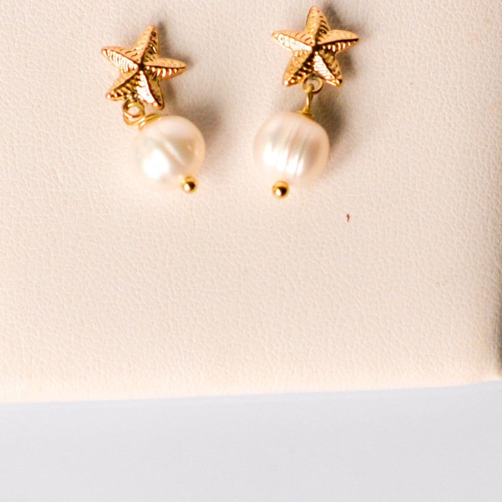 Starfish and Pearl Earrings