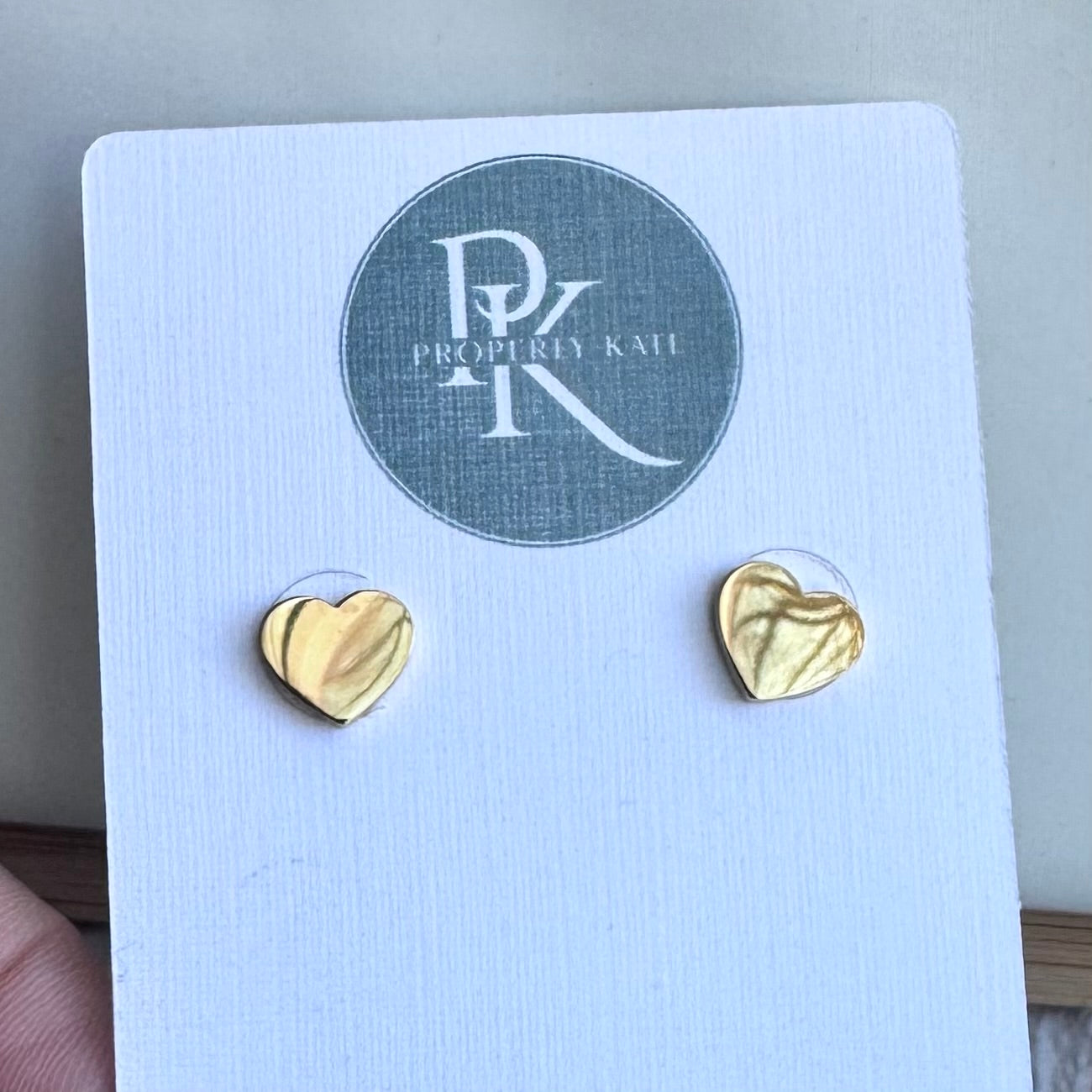 Gold Heart post earrings