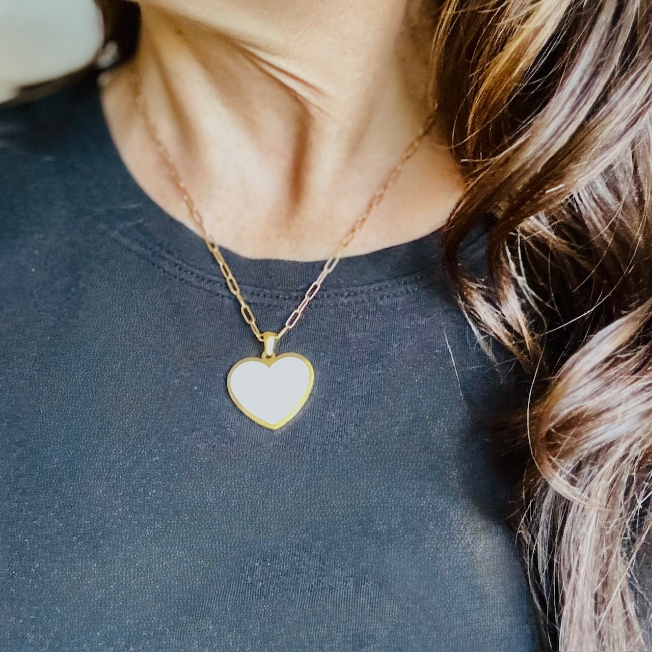 White Heart Necklace