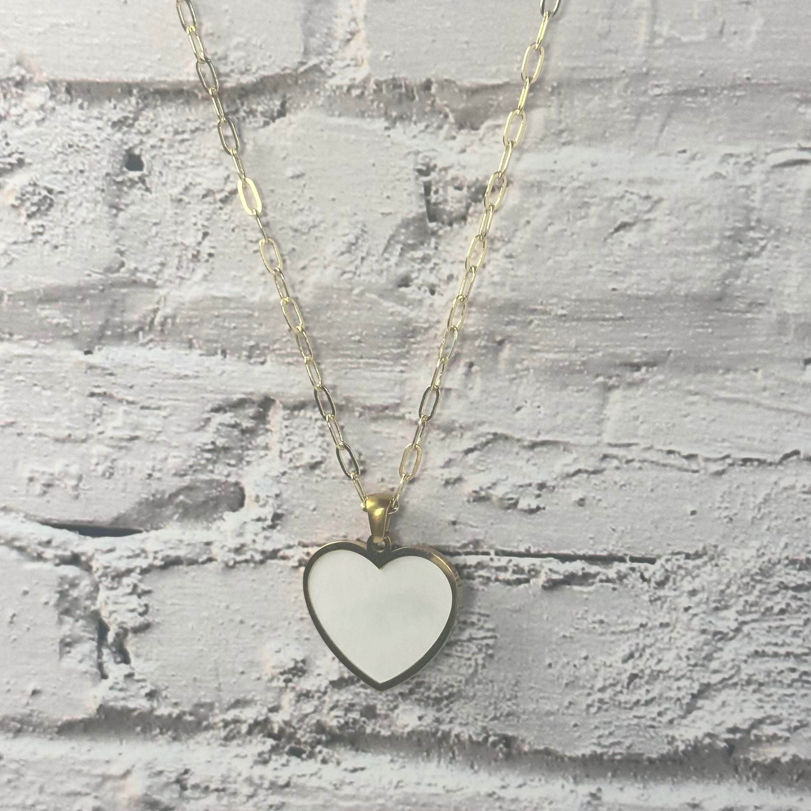 White Heart Necklace