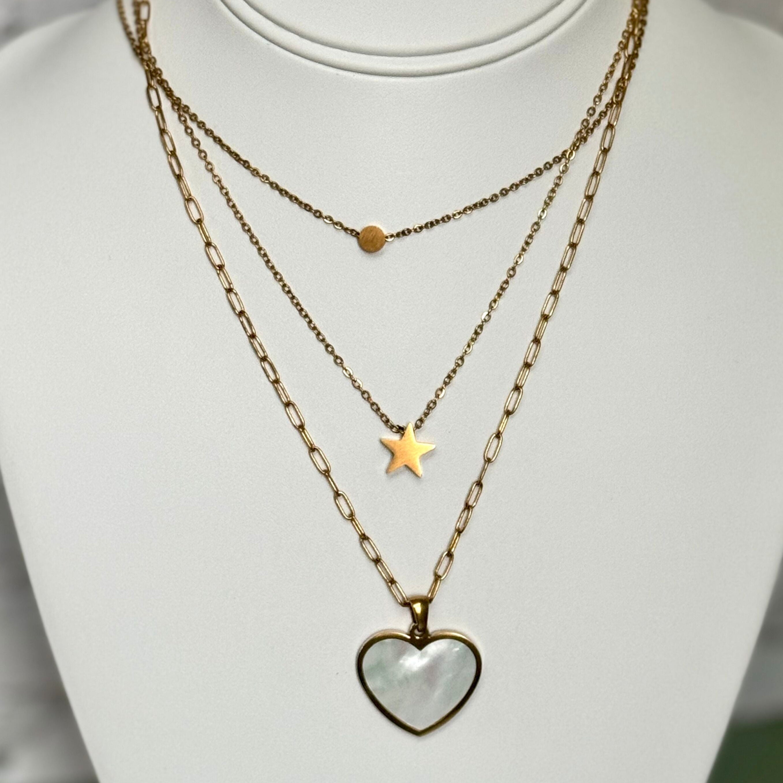 White Heart Necklace