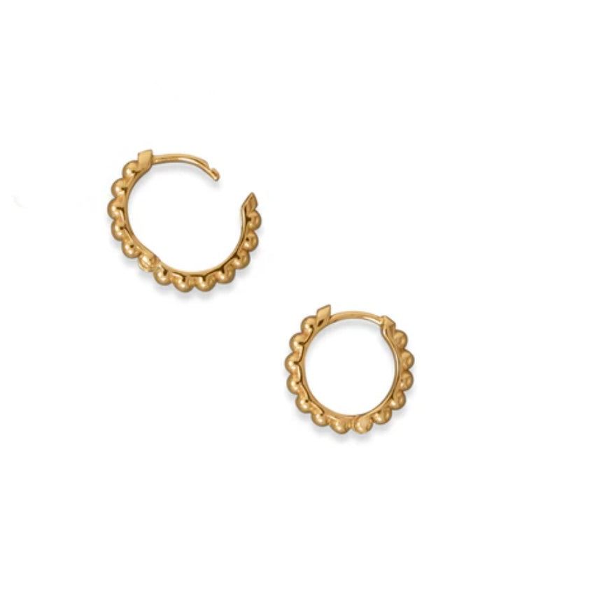 Beaded Click Hoop Gold