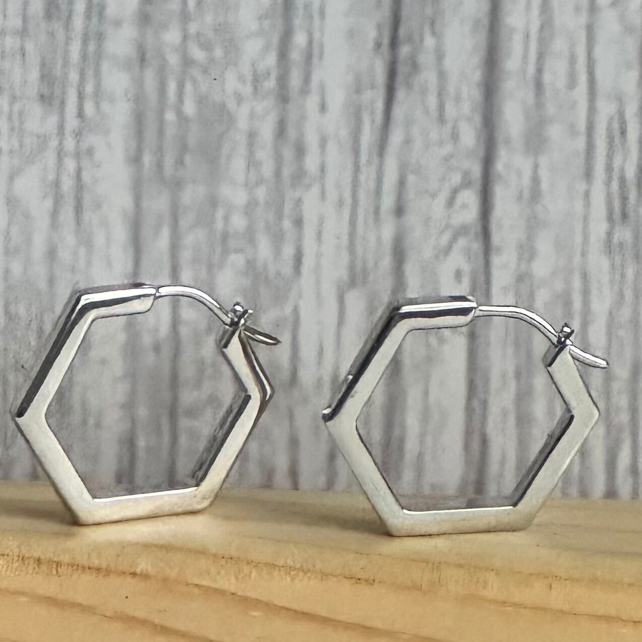 Hex Hoop Sterling Silver