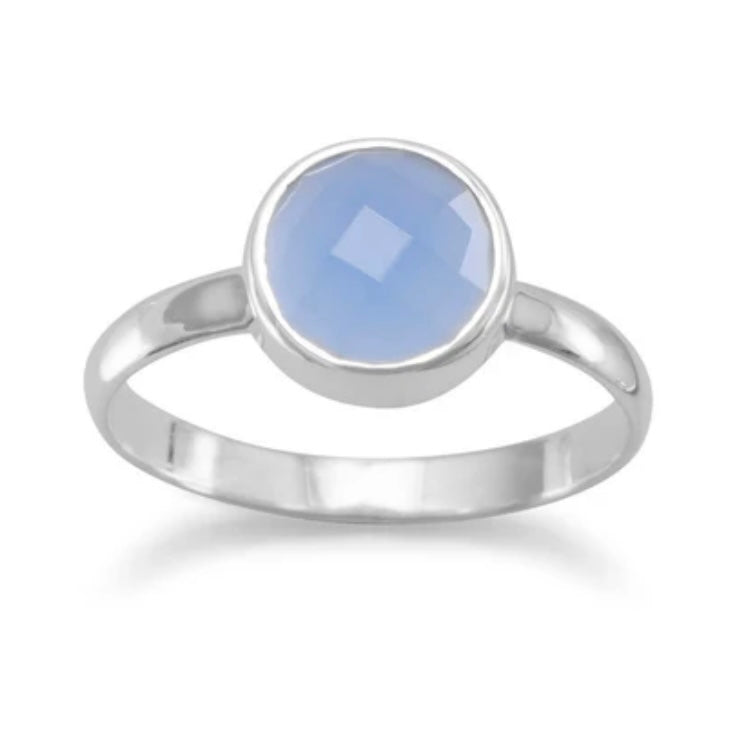 Blue Chalcedony Solitaire