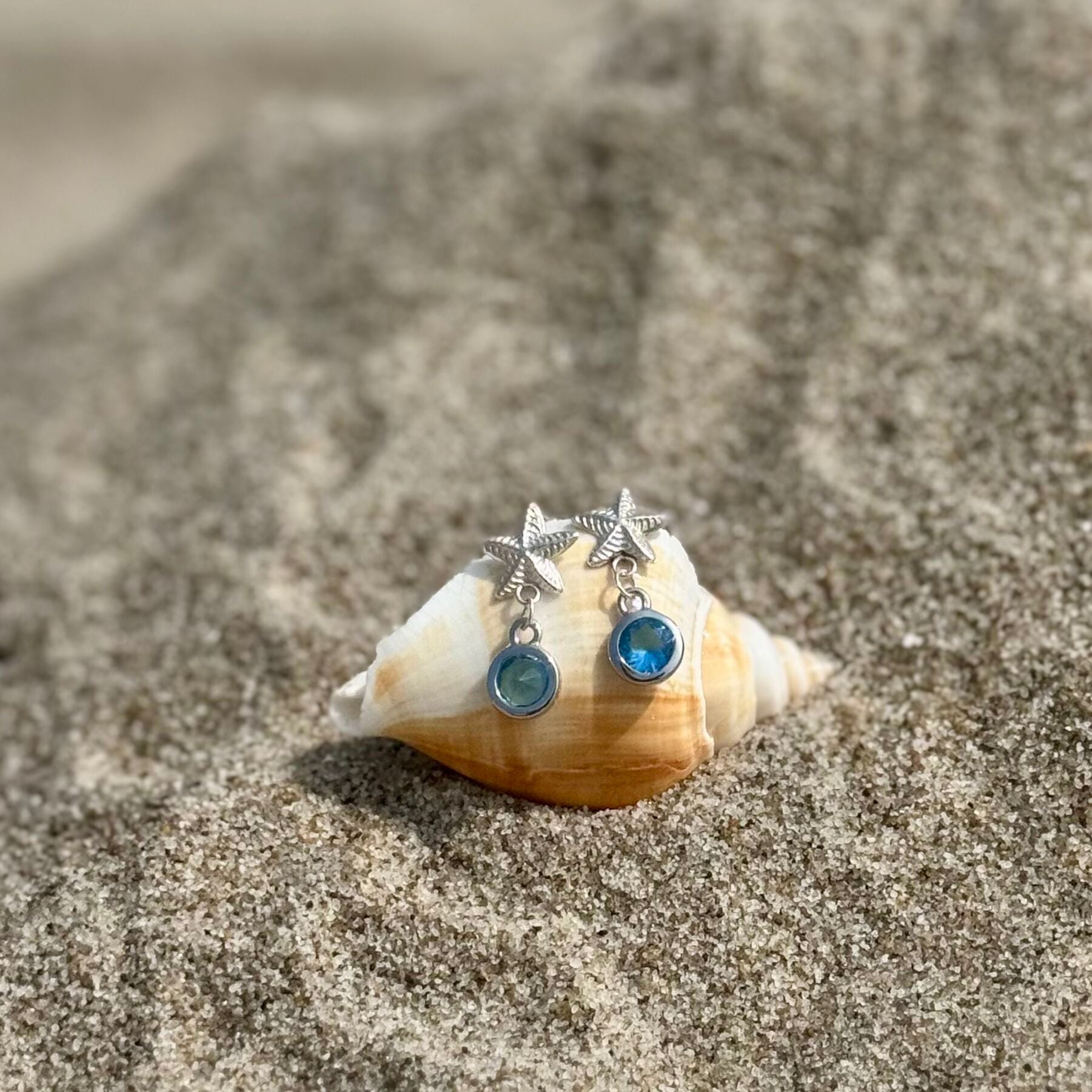 Blue Starfish Earrings