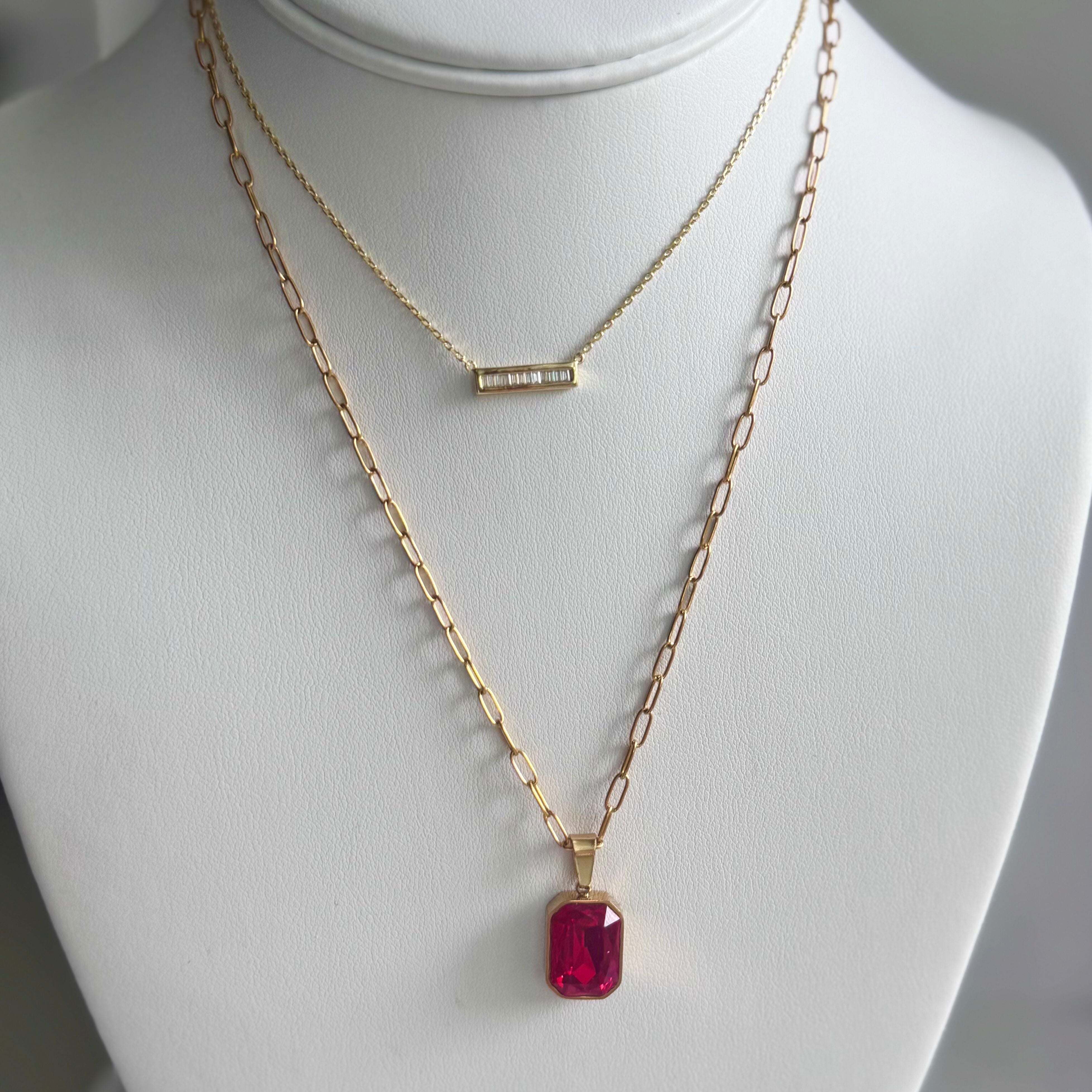 Mini Bar Necklace with Cubic Zirconia