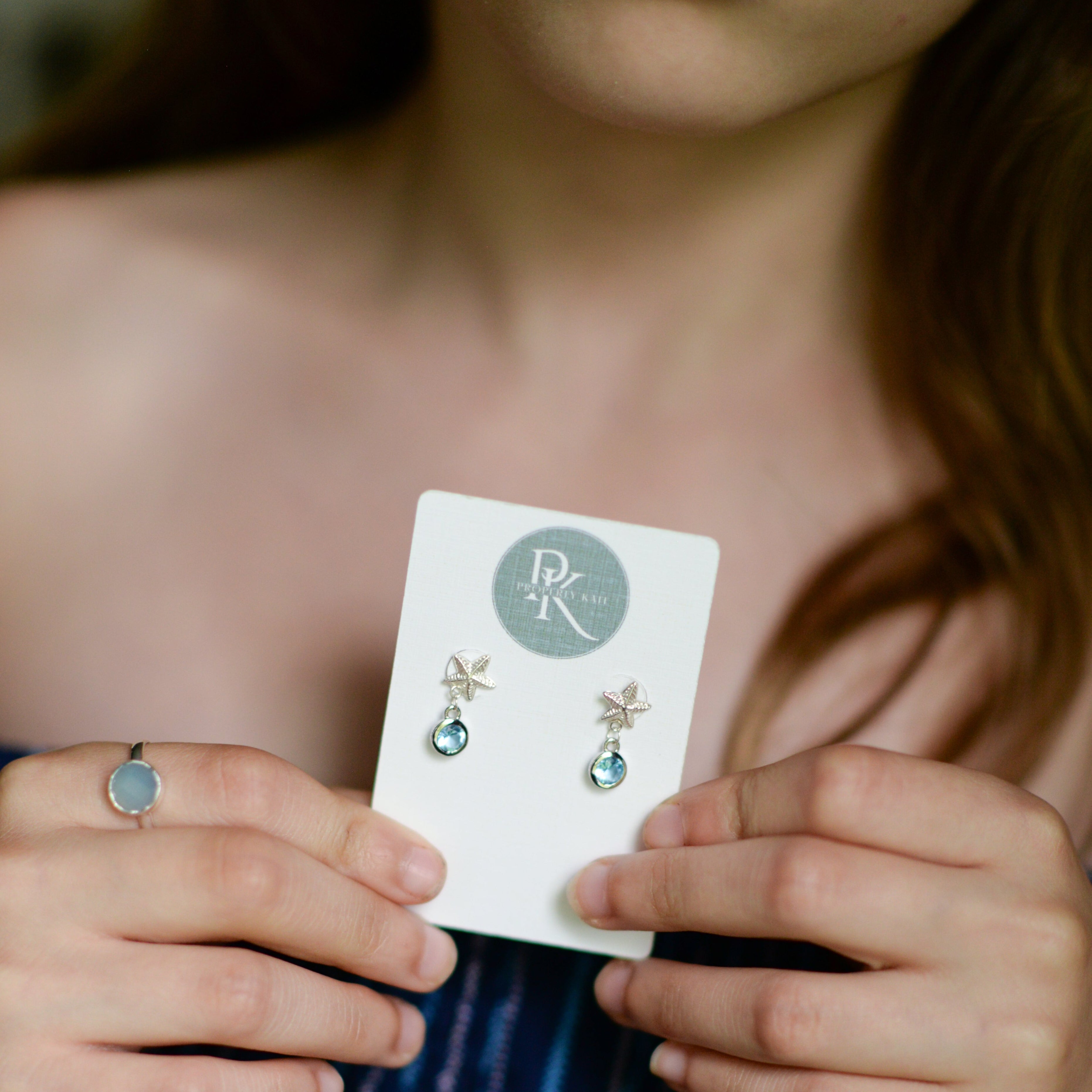Blue Starfish Earrings