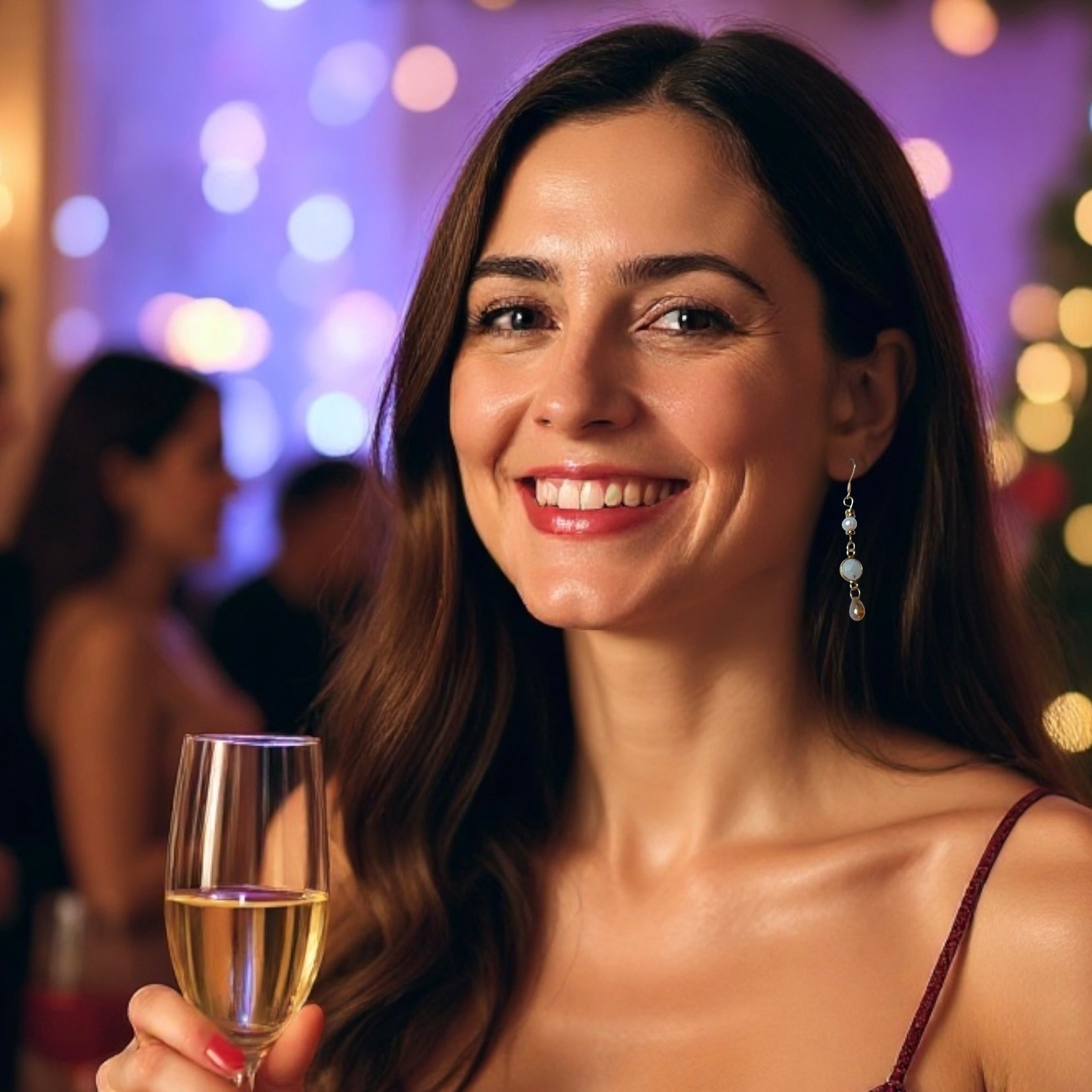 Frosted Shimmer Drop Earrings