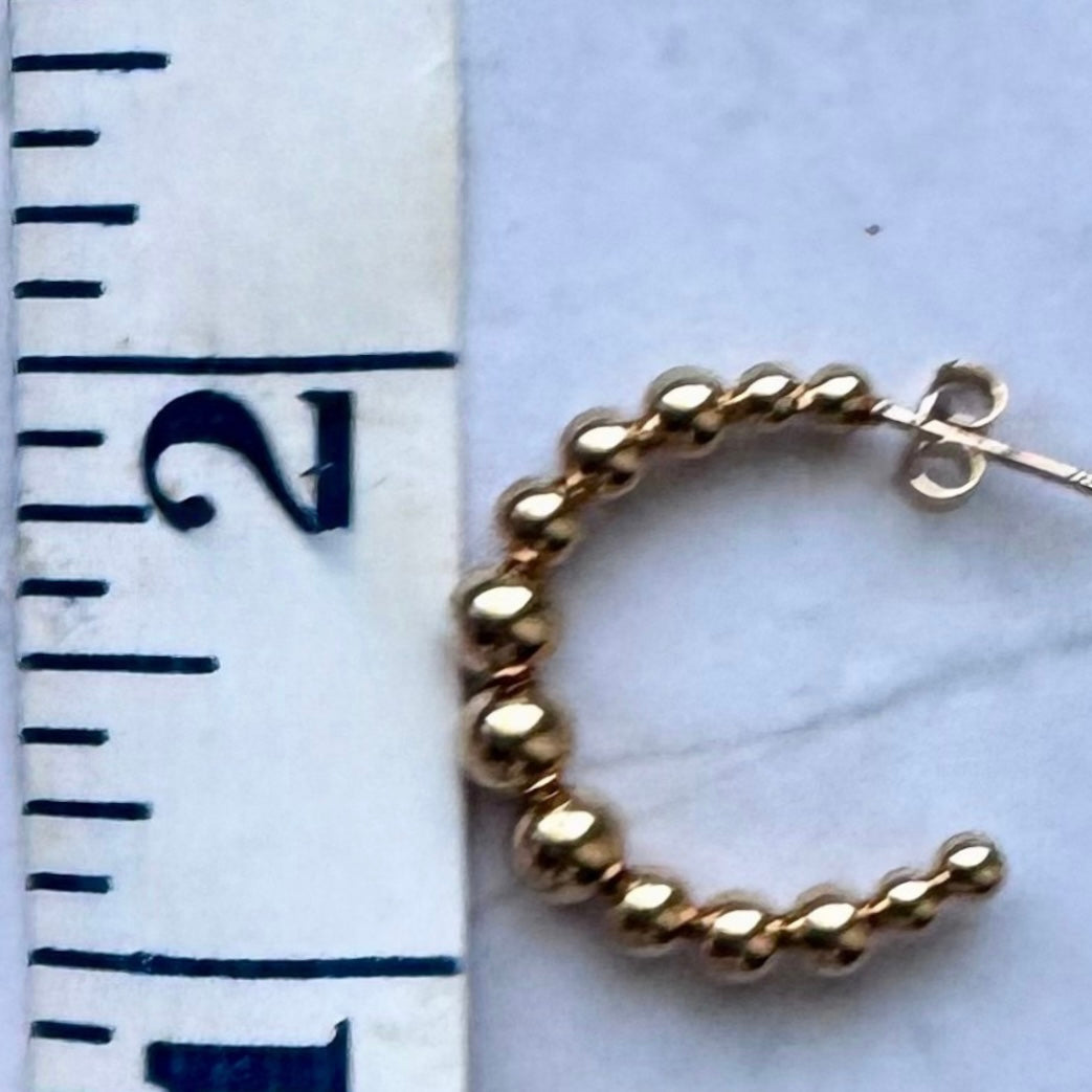 Beaded Gold Hoop - Large, 18k plated stainless