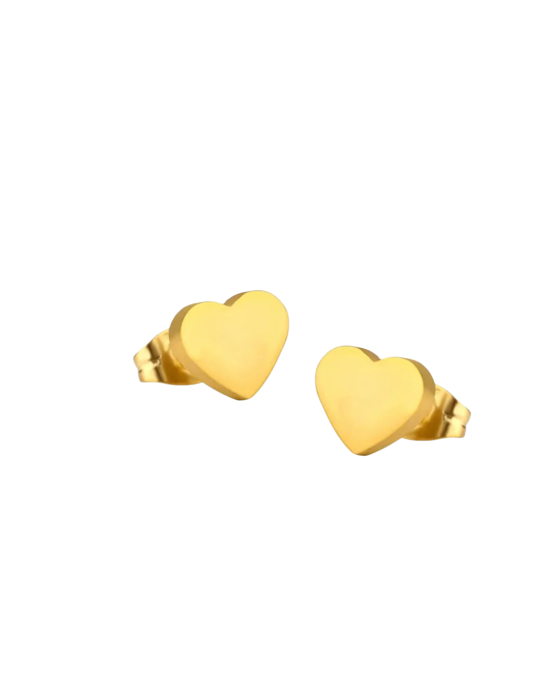 Gold Heart post earrings
